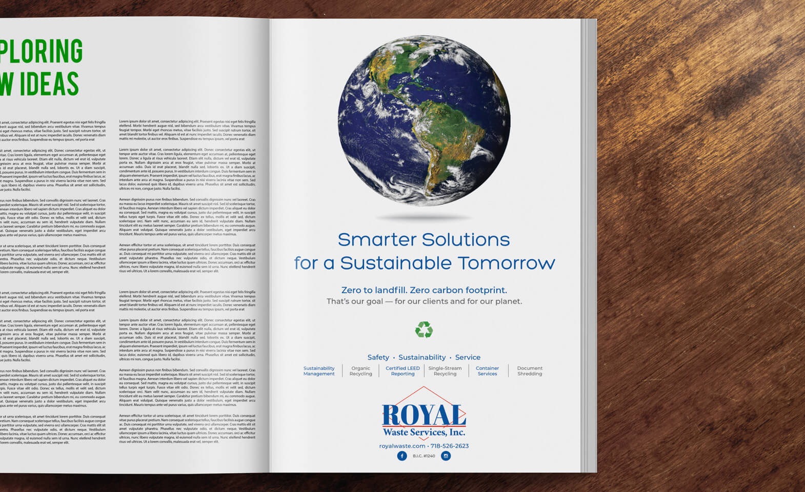 Royal Waste Solutions catalog design and print by Thinkhouse ad agency