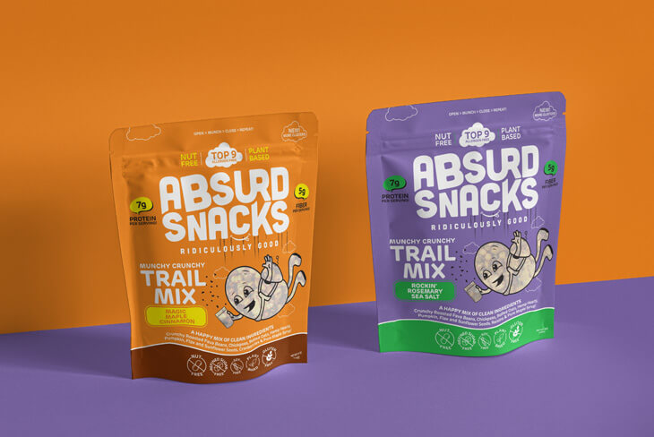 Absurd Snacks Packaging design and Print by Thinkhouse - Long Island Ad Agency, NY